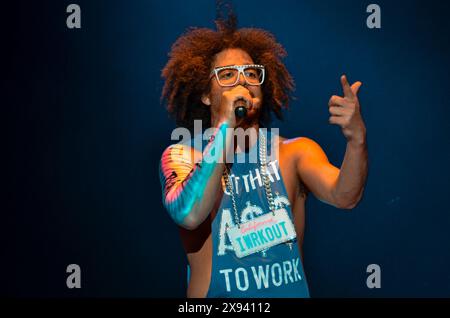 Redfoo - LMFAO, V2012, Hylands Park, Chelmsford, Essex, Regno Unito - 19 agosto 2012 Foto Stock