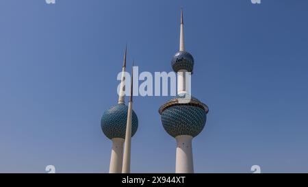 Kuwait City - 16 maggio 2024 - vista panoramica delle Kuwait Towers Foto Stock