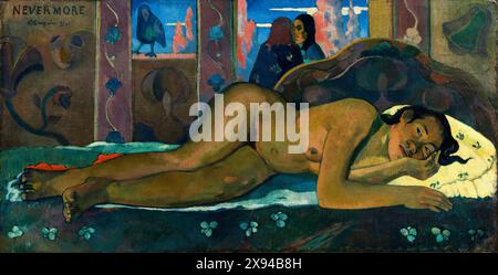 Paul Gauguin, Nevermore, pittura post impressionista in olio su tela, 1897 Foto Stock