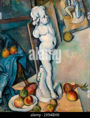 Paul Cezanne, natura morta con Plaster Cupido, pittura a olio su carta montata a bordo, circa 1894 Foto Stock