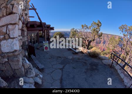 Storico Hermits Rest, costruito nel 1914, di proprietà del National Park Service, Grand Canyon, Arizona, Stati Uniti d'America, Nord America Foto Stock