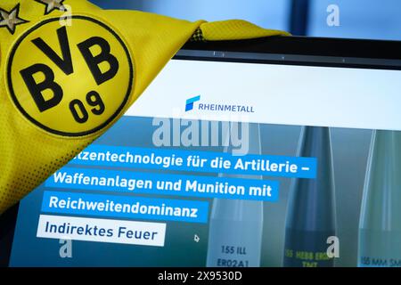 Foto simbolica l'azienda di armamenti Rheinmetall diventa il nuovo sponsor di BVB Borussia Dortmund. Foto Stock