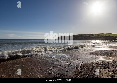 Affacciato sull'oceano, da Cuckmere Haven sulla costa del Sussex Foto Stock
