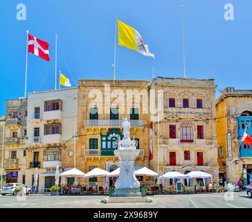 Victory Square, Vittoriosa, Birgu, la Valletta, Malta, Mediterraneo, Europa Foto Stock