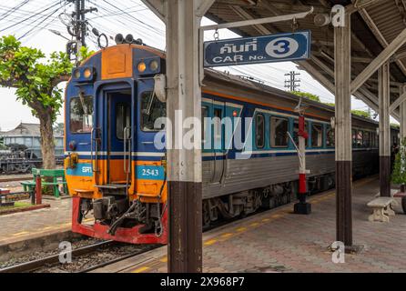 Vista della stazione ferroviaria di Chiang mai, Thailandia, Sud-est asiatico, Asia Foto Stock