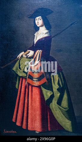Santa Marina, dipinto di Francisco de Zurbaran e la sua bottega (1640), il Museo di Belle Arti di Siviglia, Spagna Foto Stock