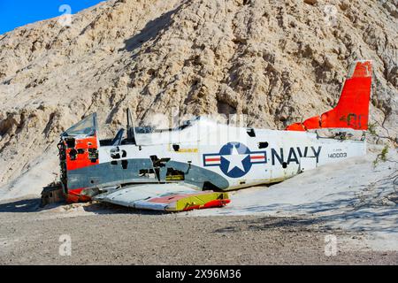 Nelson, Nevada - 15 aprile 2024: Si è schiantato un aereo della US Navy a Nelson Ghost Town Foto Stock