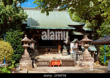 Architettura religiosa in Giappone. Gojoten Shrine nel Parco Ueno a Tokyo Foto Stock