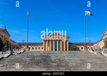 Museo d'arte di Filadelfia nelle giornate di sole, a Filadelfia, Pennsylvania. Foto Stock