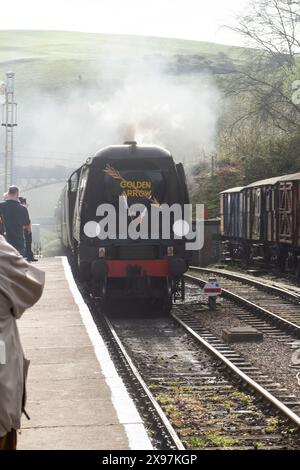 Evento della ferrovia Swanage strettamente vittima di bullismo, gala a vapore 2017, più un'immagine dal Museo del minig di Purbeck Foto Stock