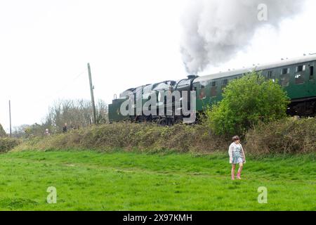 Evento della ferrovia Swanage strettamente vittima di bullismo, gala a vapore 2017, più un'immagine dal Museo del minig di Purbeck Foto Stock