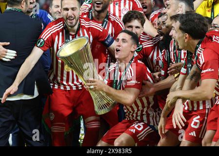 Atene, Atene, Grecie. 29 maggio 2024. Chiquinho dell'Olympiacos FC durante la finale di Conference League del 05/29/2024 tra Olympiakos e AC Fiorentina allo stadio Agia Sophia di Atene (Credit Image: © Fabio Sasso/ZUMA Press Wire) SOLO USO EDITORIALE! Non per USO commerciale! Foto Stock