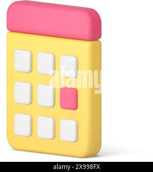 Data calendario marcatore promemoria appuntamento Gestione ore badge conto alla rovescia icona 3d illustrazione vettoriale realistica. Fissare un appuntamento importante Illustrazione Vettoriale