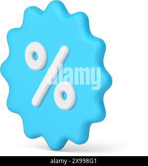 Promozione promozione promozione promozione promozione promozione logo sconto sconto promozione immagine vettoriale realistica. Laboratorio finanziario di marketing retail con percentuale blu Illustrazione Vettoriale