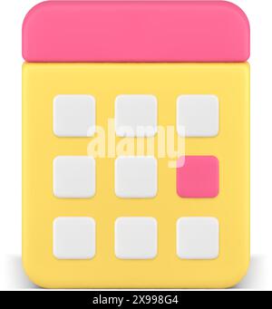 Gestione dell'ora del calendario precisione del pianificatore dei marcatori di data importante promemoria delle riunioni icona 3d illustrazione vettoriale realistica. Pianifica la pianificazione aziendale dai Illustrazione Vettoriale