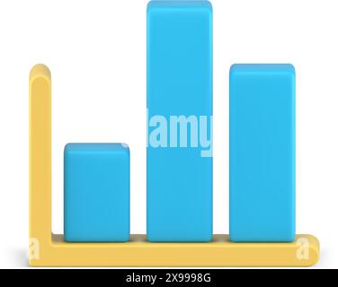 Diagramma a barre grafico analisi statistica schema infografico brainstorming progetto icona 3d illustrazione vettoriale realistica. Rapporto informazioni sull'indice grafico Illustrazione Vettoriale