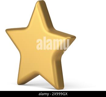 Star Golden Winner premia la migliore qualità della medaglia di valutazione del servizio badge metallico icona 3d illustrazione vettoriale realistica. Vincitore stellato premio vittoria premio premio glo Illustrazione Vettoriale