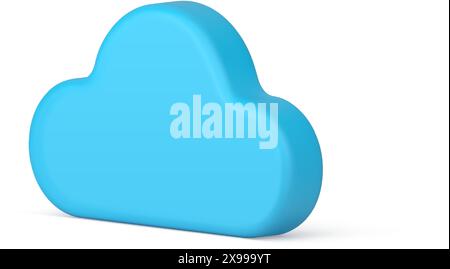 Fumetto blu bolla d'aria atmosfera meteorologia Fluffy cumulus icona isometrica 3d realistica illustrazione vettoriale. Nuvoloso, morbido e coperto Illustrazione Vettoriale