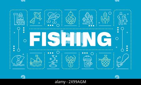 Concetto di parola blu da pesca Illustrazione Vettoriale