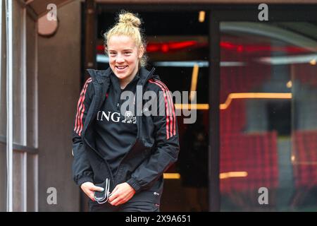 Praga, Repubblica Ceca. 30 maggio 2024. Elena Dhondt del Belgio durante una sessione di allenamento di Matchday -1 prima della partita di calcio tra le nazionali femminili della Repubblica ceca e del Belgio, denominata "The Red Flames" nella terza giornata del gruppo A2 nella fase di campionato del concorso europeo di qualificazione femminile 2023-24, giovedì 30 maggio 2024 a Praga, Repubblica Ceca. Crediti: Sportpix/Alamy Live News Foto Stock