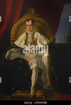 Ferdinando i d'Austria (1793-1875). Imperatore d'Austria (1835-1848) come Ferdinando I. Re d'Ungheria (1830-1848) e Boemia (1835-1848) come Ferdinando V, e Lombardia-Veneto (1835-1848). L'imperatore Ferdinando d'Asburgo. Ritratto di Giuseppe sogni (1795-1874). Olio su tela, CA. 1840-1845. Museo del Risorgimento. Milano. Italia. Autore: Giuseppe sogni (1795-1874). Pittore italiano. Foto Stock