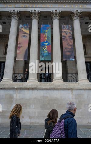 Personale della National Gallery, Trafalgar Square, Westminster, Londra, Inghilterra, REGNO UNITO, REGNO UNITO. Foto Stock