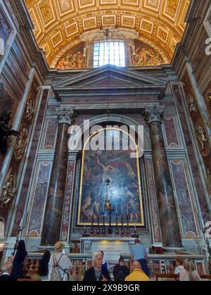 Roma: Basilica di San Pietro, in Vaticano, Cappella di San Sebastiano e tomba di Giovanni Paolo II Foto Stock