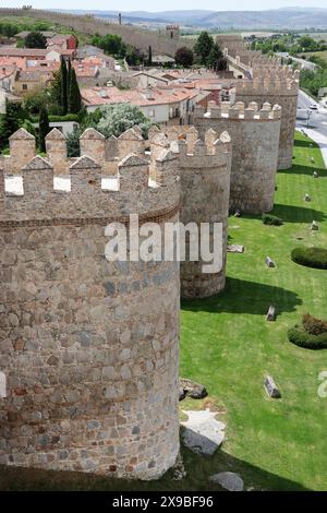 Vista dalle mura fortificate di Avila, Spagna Foto Stock