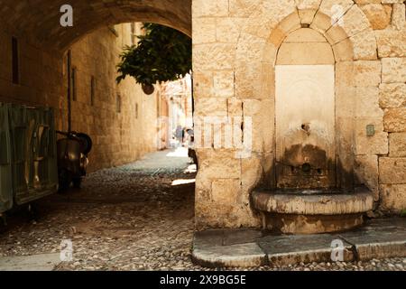 Città vecchia di Rodi sull'isola greca Foto Stock