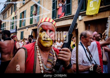 Mori e cristiani, festival de la Patrona, Pollanza, Maiorca, Isole baleari, Spagna Foto Stock