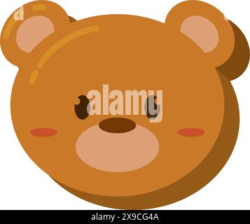Carino orso kawaii animato Vector emoticon Vector Illustrazione Vettoriale