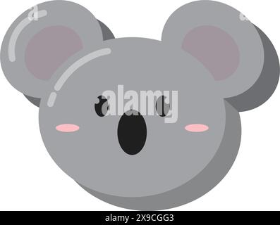 Simpatico kawaii koala personaggio animale, emoticon Vector Illustrazione Vettoriale