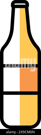 Bottiglia di birra Icon Design piatto Vector Illustrazione Vettoriale