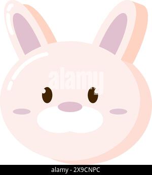 Carino Kawaii coniglio, personaggio animale Vector Illustrazione Vettoriale