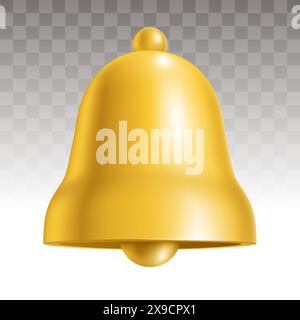 Illustrazione vettoriale a campana gialla isolata su sfondo bianco. Illustrazione Vettoriale