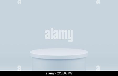 costruzione di cilindri promo in grigio podio 3d base galleria galleria di fondazione piattaforma museale realistica illustrazione vettoriale. Pubblicità di architettura circolare a piedistallo Illustrazione Vettoriale