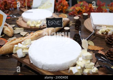 Sydney, Australia. 31 maggio 2024. Il festival del formaggio vaccino francese Bon Fromage si svolge dal 31 maggio 2024 al 2 giugno 2024 presso il terminal passeggeri d’oltremare e ospita espositori di formaggi, masterclass gratuite con cheesemonger francesi e assaggi gratuiti di formaggi. Il festival è finanziato dall'Unione europea. Nella foto: Brie. Crediti: Richard Milnes/Alamy Live News Foto Stock