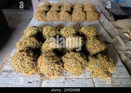 Mercato di Kalabahi locale dell'Isola di Alor in Indonesia - tabacco Foto Stock