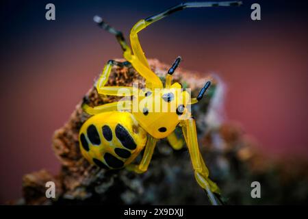 primo piano otto ragno di granchio maculato Foto Stock