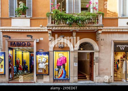 Fabio D , negozio di abbigliamento maschile in via Fratinna a Roma Foto Stock