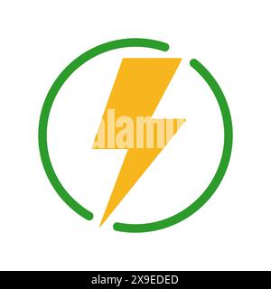 Icona fulmine. Icona Lightning, logo dal design piatto. Illustrazione vettoriale. Simbolo di alimentazione Illustrazione Vettoriale