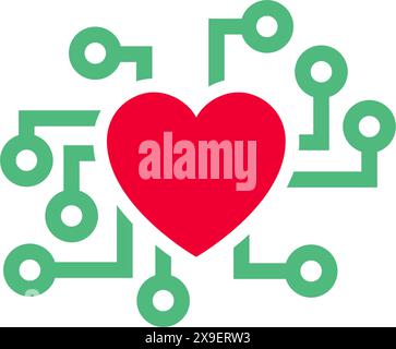 Icona del cuore o simbolo di San Valentino, insegna delle festività Illustrazione Vettoriale