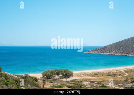 Vista panoramica della pittoresca e popolare isola di iOS Greece Foto Stock