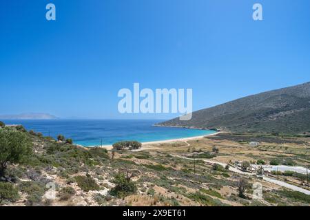 Vista panoramica della pittoresca e popolare isola di iOS Greece Foto Stock