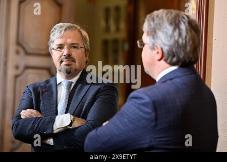 Bruxelles, Belgio. 31 maggio 2024. Il nuovo procuratore generale di Bruxelles Frederic Van Leeuw posa per il fotografo al Palazzo di giustizia di Bruxelles, venerdì 31 maggio 2024. BELGA PHOTO ERIC LALMAND credito: Belga News Agency/Alamy Live News Foto Stock