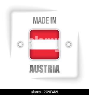 Made in Austria grafica ed etichetta. Elemento di impatto per l'uso che si desidera fare di esso. Illustrazione Vettoriale