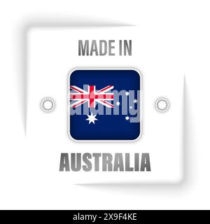 Made in Australia grafica ed etichetta. Elemento di impatto per l'uso che si desidera fare di esso. Illustrazione Vettoriale