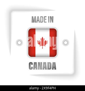 Made in Canada grafica ed etichetta. Elemento di impatto per l'uso che si desidera fare di esso. Illustrazione Vettoriale