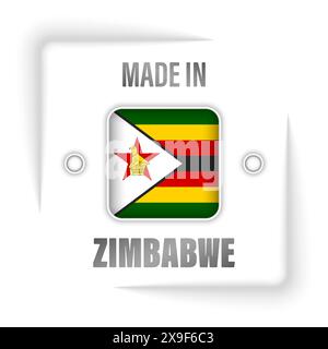 Prodotto in Zimbabwe grafico ed etichetta. Elemento di impatto per l'uso che si desidera fare di esso. Illustrazione Vettoriale