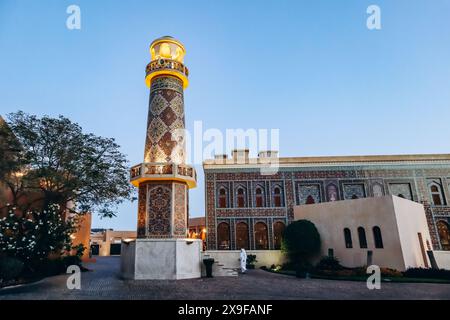 La Moschea Katara, a volte indicata come la Moschea Blu di Katara, è una moschea molto intricata e bella che si trova nella Katara Cultura Foto Stock